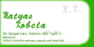 matyas kobela business card